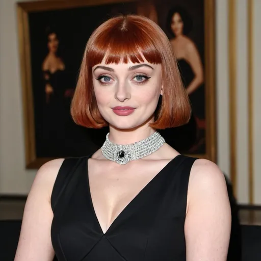 Prompt: sophie turner dressed as Mireille Mathieu