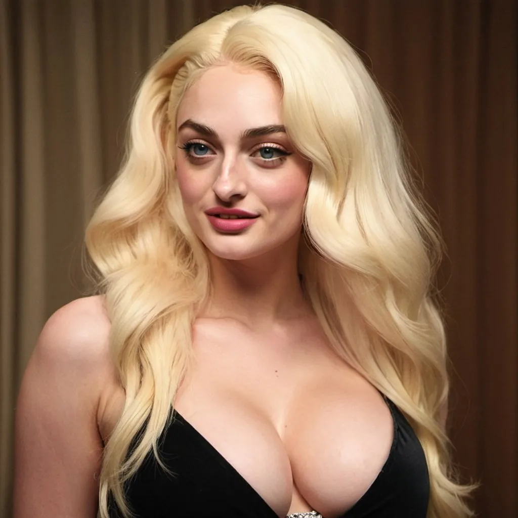 Prompt: Sophie turner dressed as anna nicole smith