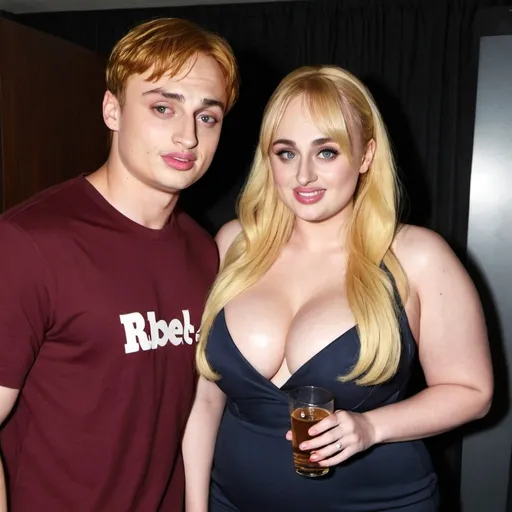 Prompt: Sophie Turner dressed as Rebel Wilson