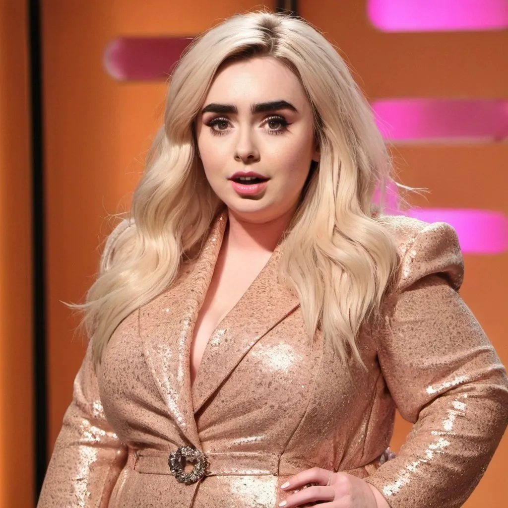 Prompt: Lily collins dressed as Gemma Collins