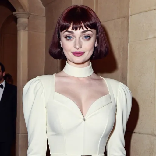 Prompt: sophie turner dressed as Mireille Mathieu