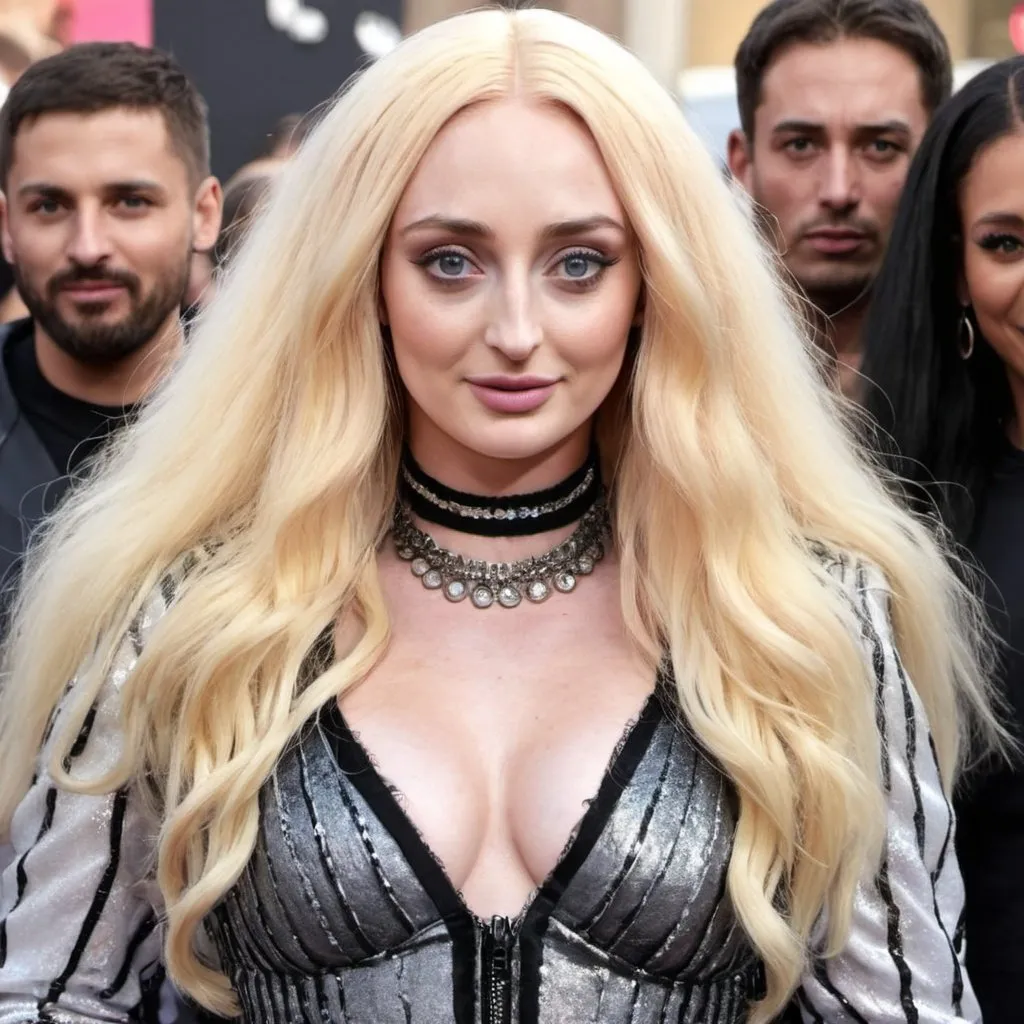 Prompt: Sophie Turner dressed as Cher