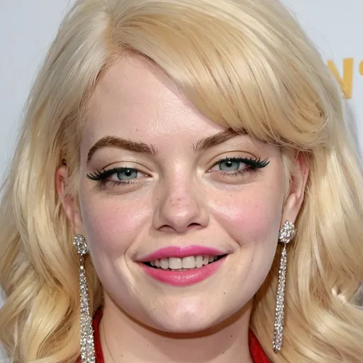 Prompt: emma stone dressed as anna nicole smith