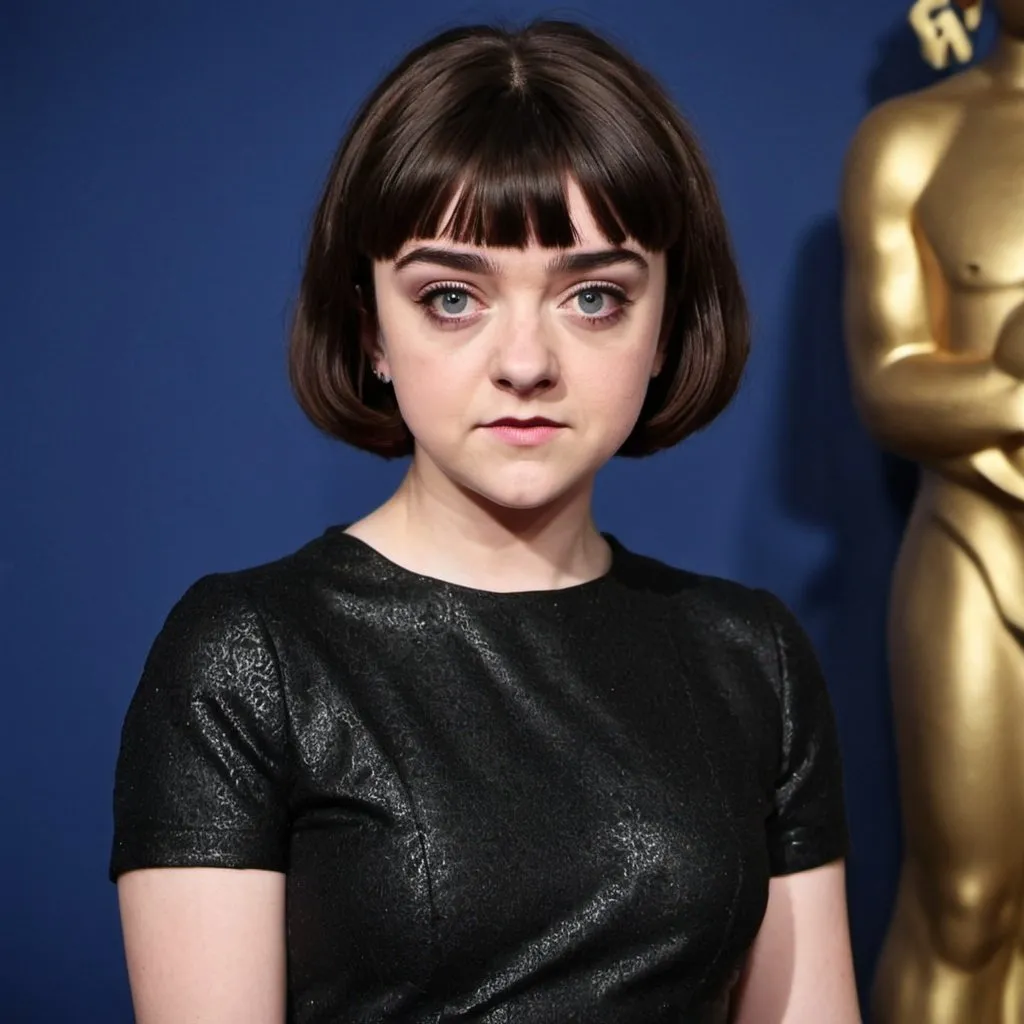 Prompt: Maisie Williams dressed as Mireille Mathieu