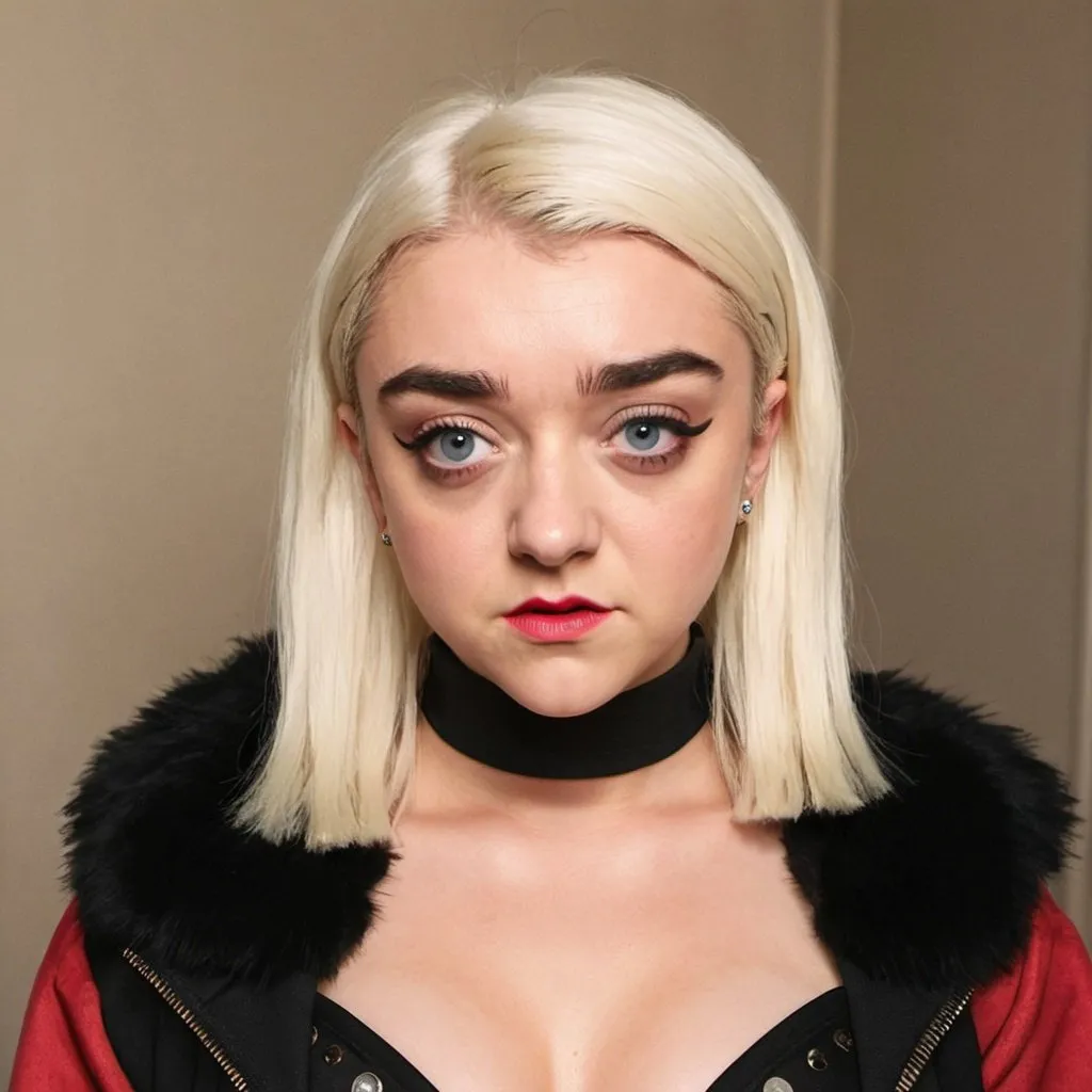 Prompt: maisie Williams dressed as christina aguilera