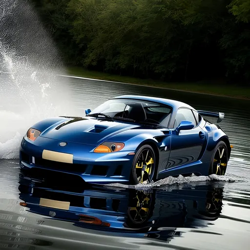 Prompt: sports car: water.