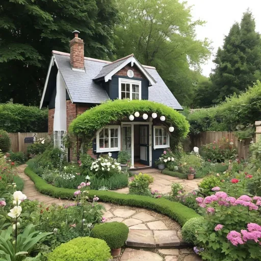 Prompt: a  beautiful garden cottage