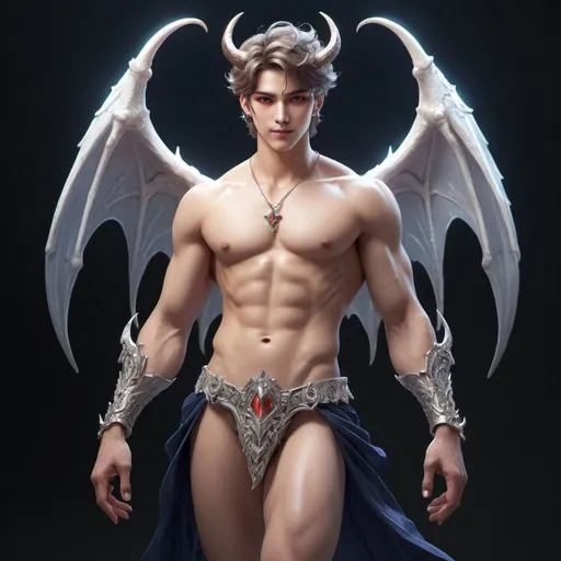 Prompt: splash art hyper detailed perfect face,

beautiful kpop idol, diablo 1 male succubus, full body, regular legs, perfect greek god body,

high-resolution cute face, perfect proportions, smiling, intricate hyperdetailed hair, light makeup, sparkling, highly detailed, intricate hyperdetailed shining eyes,  

Elegant, ethereal, graceful,

HDR, UHD, high res, 64k, cinematic lighting, special effects, hd octane render, professional photograph, studio lighting, trending on artstation

