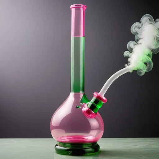 Prompt: green and pink bong for smoke marijuana