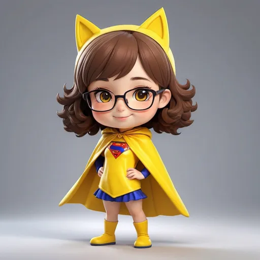 Prompt: mascot cute girl yellow
more playful
more cute
hero with cape
with glasses
