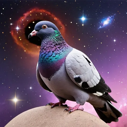 Prompt: Cosmic pigeon