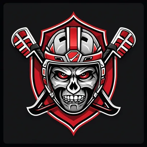 Prompt: A hockey team logo called the mass hitmen