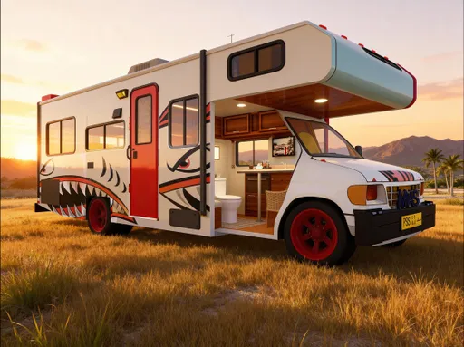 Prompt: Use the uploaded images as the main reference for the design.
Create a complete cinematic video showcasing a bus designed as a house (mobile home bus) from start to finish.

Begin with an atmospheric establishing shot showing the bus in a suitable environment (road, nature, or calm urban setting) with smooth cinematic camera movement.

Transition to highlighting the exterior design of the bus, focusing on:
	•	The house-like form integrated into the bus structure
	•	Architectural lines and geometry
	•	Exterior materials and finishes
	•	Windows, doors, and overall design identity

Show the project evolution from concept to reality using smooth, intelligent transitions (concept → design → build).

Then move into the interior design with realistic scenes showing:
	•	Smart space planning
	•	Kitchen, bedroom, living area, bathroom
	•	Natural and artificial lighting
	•	Materials such as wood, metal, and glass
	•	Built-in and multi-functional furniture

Use professional camera movements (pan, dolly, orbit, smooth transitions) to seamlessly connect interior and exterior spaces.

Add smart architectural and engineering touches that support the mobile home concept, such as:
	•	Space-saving solutions
	•	Innovative lighting and ventilation
	•	Practical and comfortable living design

The video should feel ultra-realistic, cinematic, high-end, with balanced lighting and premium quality, suitable for professional presentation and marketing.

End with a final wide shot showcasing the completed bus as a modern, functional mobile home.