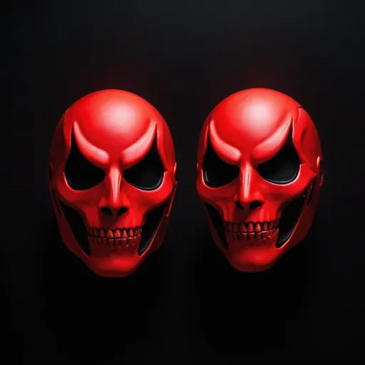 Prompt: Two Red phantoms on Black background