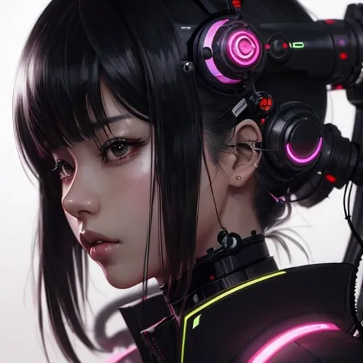 Prompt: Portrait of Japanese bionic young girl, anime, cyberpunk, futuristic, perfect composition, hyperrealistic, super detailed, 8k, high quality, trending art, trending on artstation, sharp focus, intricate details