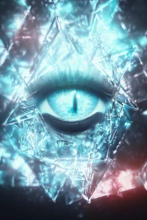 Prompt: Illuminati triangle, triangle in the center digital art, eyes, detailed electric eyes