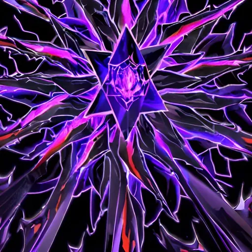 Prompt: flaming dark crystal logo, vibrant, black background, minimalist, partially see through. with outline. black crystal in the center with vibrant flames spewing out from the bottom, partially see through digital art. geometric crystal, flaming wing like shaped, black, purple, orange, red, white, crystal in the center, flames flying out.minimalistic simple