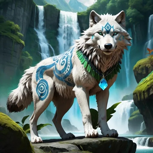 Prompt: Avatar the last Airbender with design of wolf 
