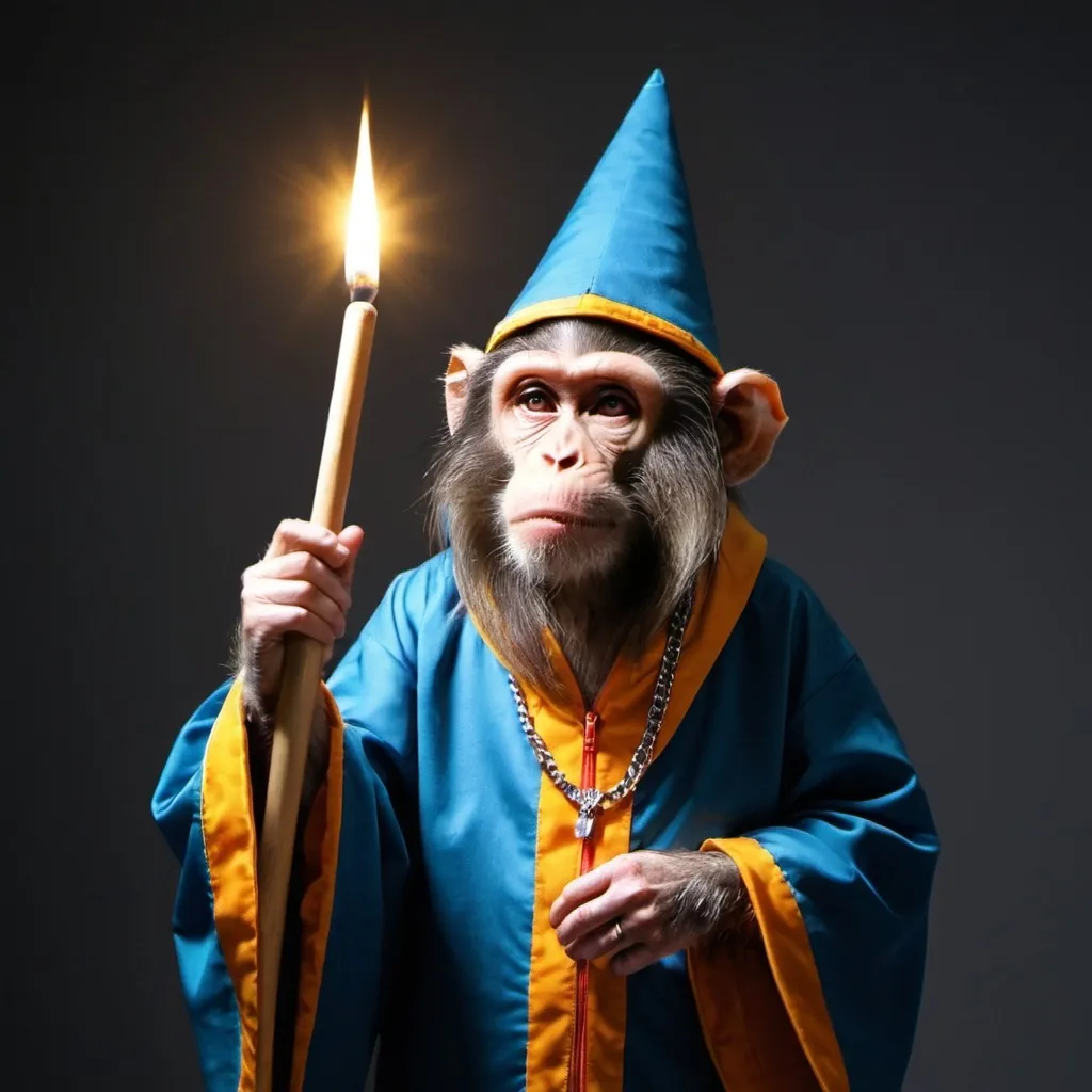 Prompt: grand wizard who is a small monkey