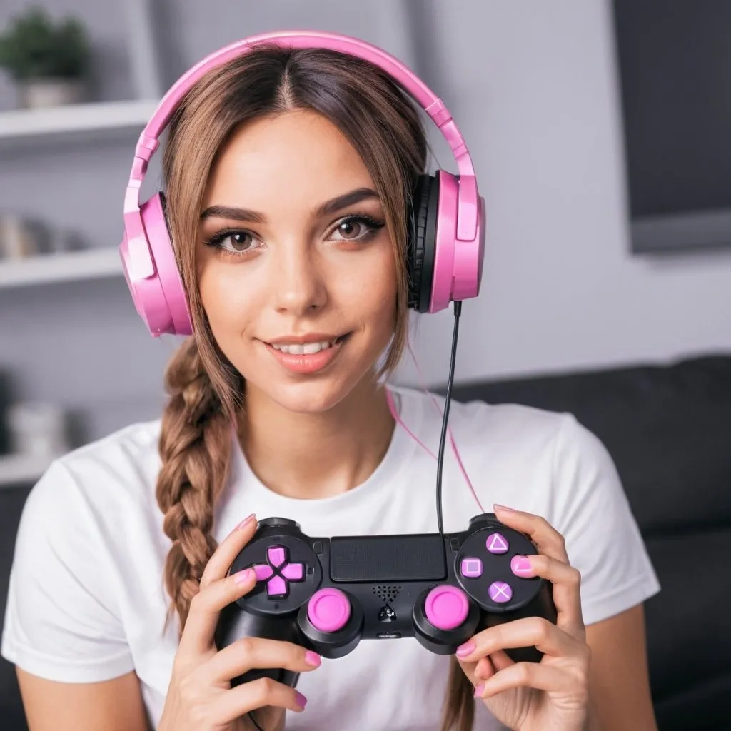 Prompt: Video game influencer female