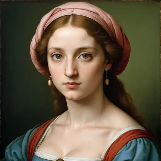 Prompt: Italian Renaissance portrait painting based on the work of the painter Raphael
