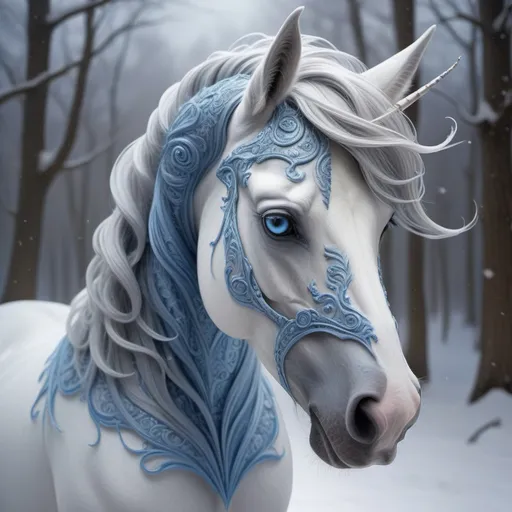 Prompt: art by  Phil Koch,Meghan Howland

"painting of a fantasy fairy horse in a snowstorm, ornate ears, piercing blue eyes, swirling grey and blue fur, beautiful wavy mane, ornate patterns, intricate details, front view head and shoulders portrait, 4k, white background, Unreal Engine, Artstation"



luminism, ultra  highly detailed, 32 k, 
Fantastic Realism complex background, dynamic lighting, lights, digital painting, intricated pose, highly detailed intricated,