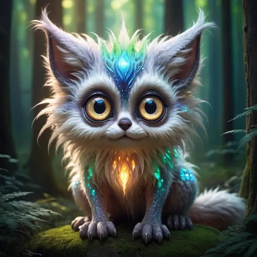 Prompt: 
Insanely beautiful and cute furry creature with big loving eyes in a magical forest, stunning, something that even doesn't exist, mythical being, energy, molecular, textures, iridescent and luminescent scales, breathtaking beauty, pure perfection, divine presence, unforgettable, impressive, breathtaking beauty, Volumetric light, auras, rays, vivid colors reflects