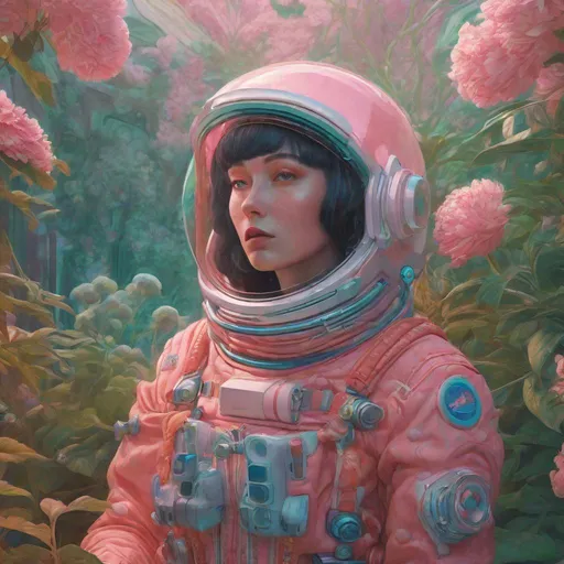 Prompt: An astronaut in a garden on a spring day, by martine johanna and simon stalenhag and chie yoshii and casey weldon and wlop : : ornate, dynamic, particulate, rich colors, intricate, elegant, highly detailed, harper's bazaar art, fashion magazine, smooth, sharp focus, 8 k, octane render