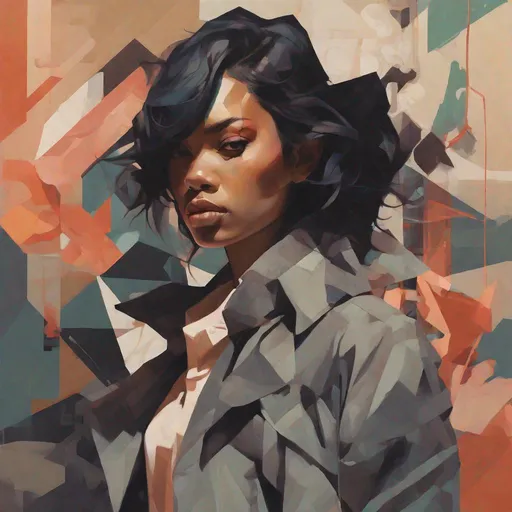 Prompt: fashion model picture by Sachin Teng, asymmetrical, dark vibes, Realistic Painting , Organic painting, Matte Painting, geometric shapes, hard edges, graffiti, street art:2 by Sachin Teng:4