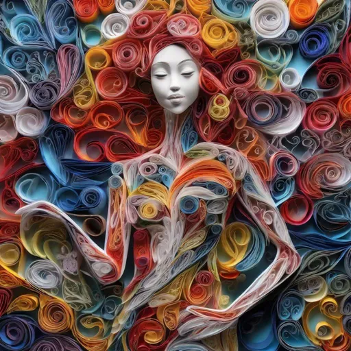 Prompt: Beautiful woman quilling dressed with paper,  masterpiece,  highly detailed,  vivid colors,  intricate pen drawings,  made of vines,  dramatic pose. vibrant colorism,  human sculptures.,  Mysterious
Negative prompt:  bad hands,  low-res,  poorly-drawn face,  muscular,  out of frame double,  blurred,  ugly,  disfigured,  too many fingers, deformed,  repetitive,  black and white,  grainy,  extra limbs,  bad anatomy,  airbrush,  zoomed,  soft light,  deformed,  extra limbs,  extra fingers,  mutated hands,  bad anatomy,  bad proportions,  blind,  bad eyes,  ugly eyes,  dead eyes,  blur,  vignette,  out of shot,  out of focus,  monochrome,  grainy,  noisy,  text,  writing,  watermark,  logo,  over saturation,  over shadowwordmark,  writing,  heading,  signature
Steps: 30, Sampler: DPM++ 2M SDE Karras, CFG scale: 7.0, Seed: 3053816548, Size: 576x864, Model: starlightAnimated_v3-5, Denoising strength: 0, Clip skip: 2, Style Selector Enabled: True, Style Selector Randomize: False, Style Selector Style: base, Version: v1.6.0.82-2-g43c698d, TaskID: 661018217300396223