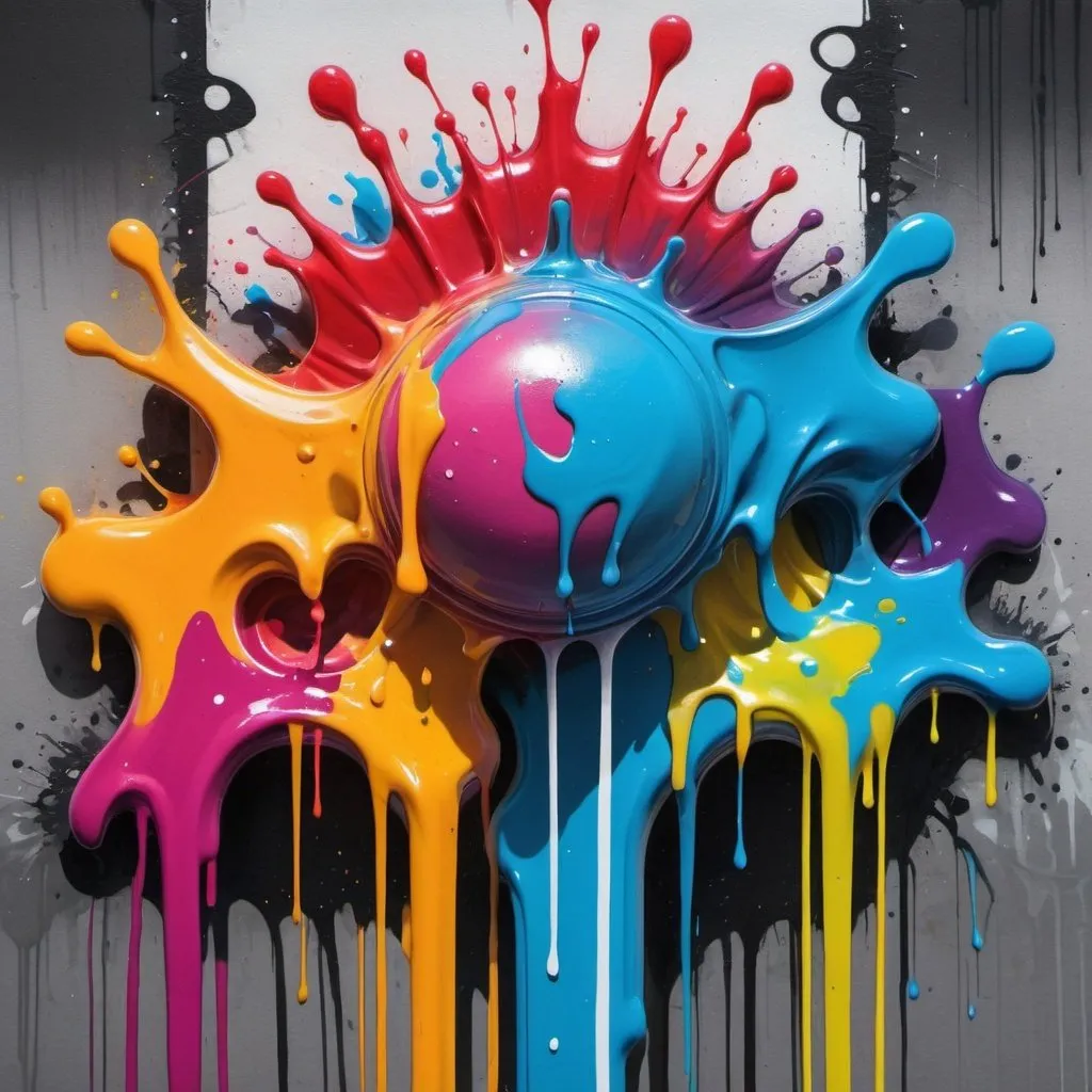 Prompt: graffiti art, splash art, street art, spray paint, oil gouache melting, acrylic, high contrast, colorful polychromatic, ultra detailed, ultra quality, CGSociety