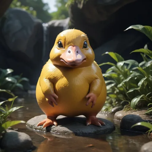 Prompt: photography of a realistic psyduck animal, ultra detailed, 8 k, cinematic lighting, natural background, trending on artstation, pokemon