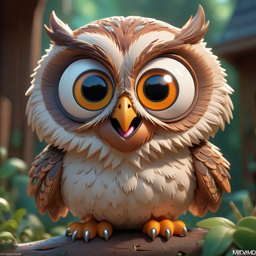 Prompt: pltn style, Cute owl chibi :: by M4d L10n, smiling big, full shot, wide field of view, hyperdetailed, Behance HD, CGSociety, 8K resolution, detailed intricate environment, sunny, magical, trending on artstation, sharp focus, studio photo, intricate details, highly detailed, by greg rutkowski, trending on artstation, sharp focus, studio photo, intricate details, highly detailed, by greg rutkowski, sticker, vector, cute big circular reflective eyes, Pixar render, unreal engine cinematic smooth, intricate detail