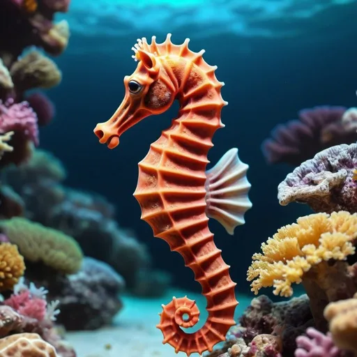 Prompt: imagine majestic sea horse in the coral reef, beautiful, photo realistic 4k