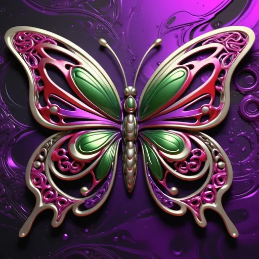 Prompt: beautiful freeform colorful chaos epic bold, 3D, HD, {one}({liquid metal {Celtic}butterfly} with {purple gold pink green red silver blood}ink), expansive psychedelic background, hyper realistic, uber detailed, 64k, high quality, sharp focus, studio photo, intricate details, highly detailed --s98500