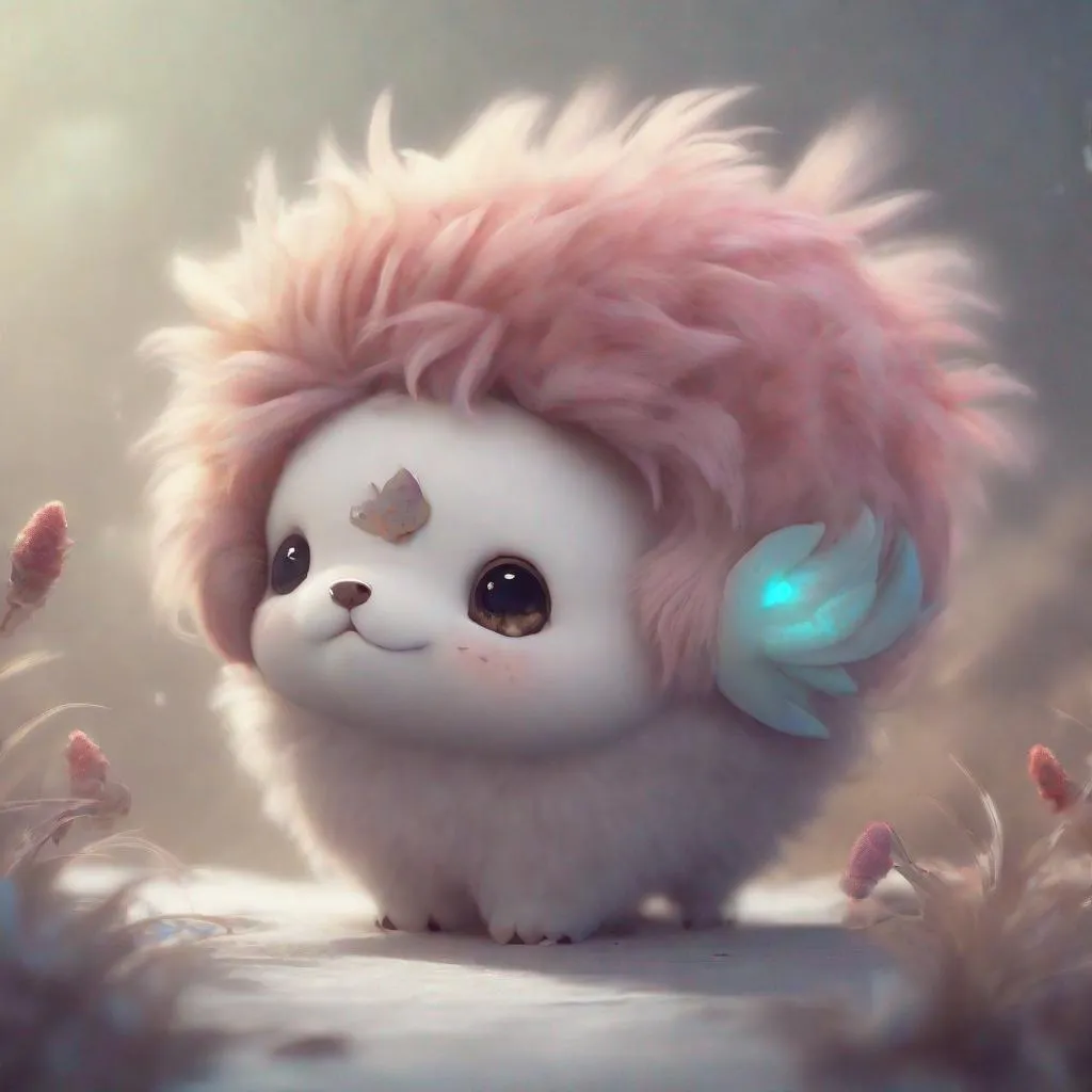 Prompt: CUTE AND ADORABLE FLUFFY cute creature FANTASY, DREAMLIKE, SURREALISM, SUPER CUTE, TRENDING ON ARTSTATION