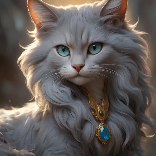 Prompt: warrior cat with {russian blue fur} and {crystal blue eyes}, senior she-cat, Erin Hunter, gorgeous anime portrait, beautiful cartoon, 2d cartoon, beautiful 8k eyes, elegant {blue fur}, pronounced scar on chest, fine oil painting, modest, gazing at viewer, beaming blue eyes, glistening blue fur, low angle view, zoomed out view of character, 64k, hyper detailed, expressive, timid, graceful, beautiful, expansive silky mane, golden ratio, precise, perfect proportions, vibrant, standing majestically on a tall crystal stone, hyper detailed, complementary colors, UHD, HDR, top quality artwork, beautiful detailed background, unreal 5, artstaion, deviantart, instagram, professional, masterpiece