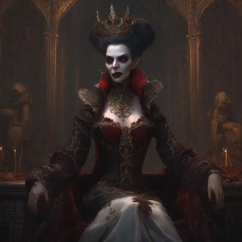 Prompt: Vampire Queen reimagined by TanvirTamim, oilpainting style, symmetrical, soft lighting, intricate details, highly detailed, unreal engine, sharp focus, studio photo, intricate details, by greg rutkowski, Might produce some random potatoes when remixed !!!