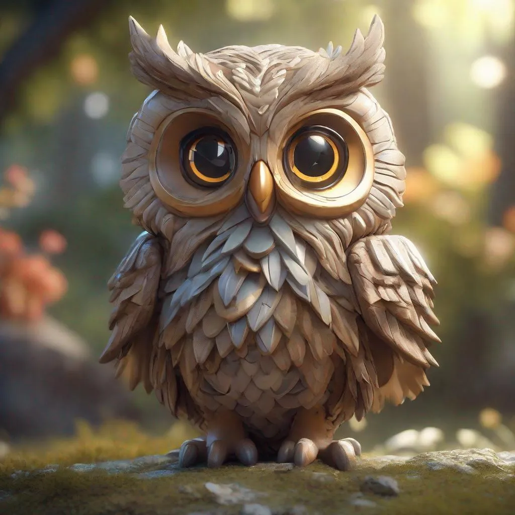 Prompt: pltn style, Cute owl chibi :: by M4d L10n, smiling big, full shot, wide field of view, hyperdetailed, Behance HD, CGSociety, 8K resolution, detailed intricate environment, sunny, magical, trending on artstation, sharp focus, studio photo, intricate details, highly detailed, by greg rutkowski, trending on artstation, sharp focus, studio photo, intricate details, highly detailed, by greg rutkowski, sticker, vector, cute big circular reflective eyes, Pixar render, unreal engine cinematic smooth, intricate detail