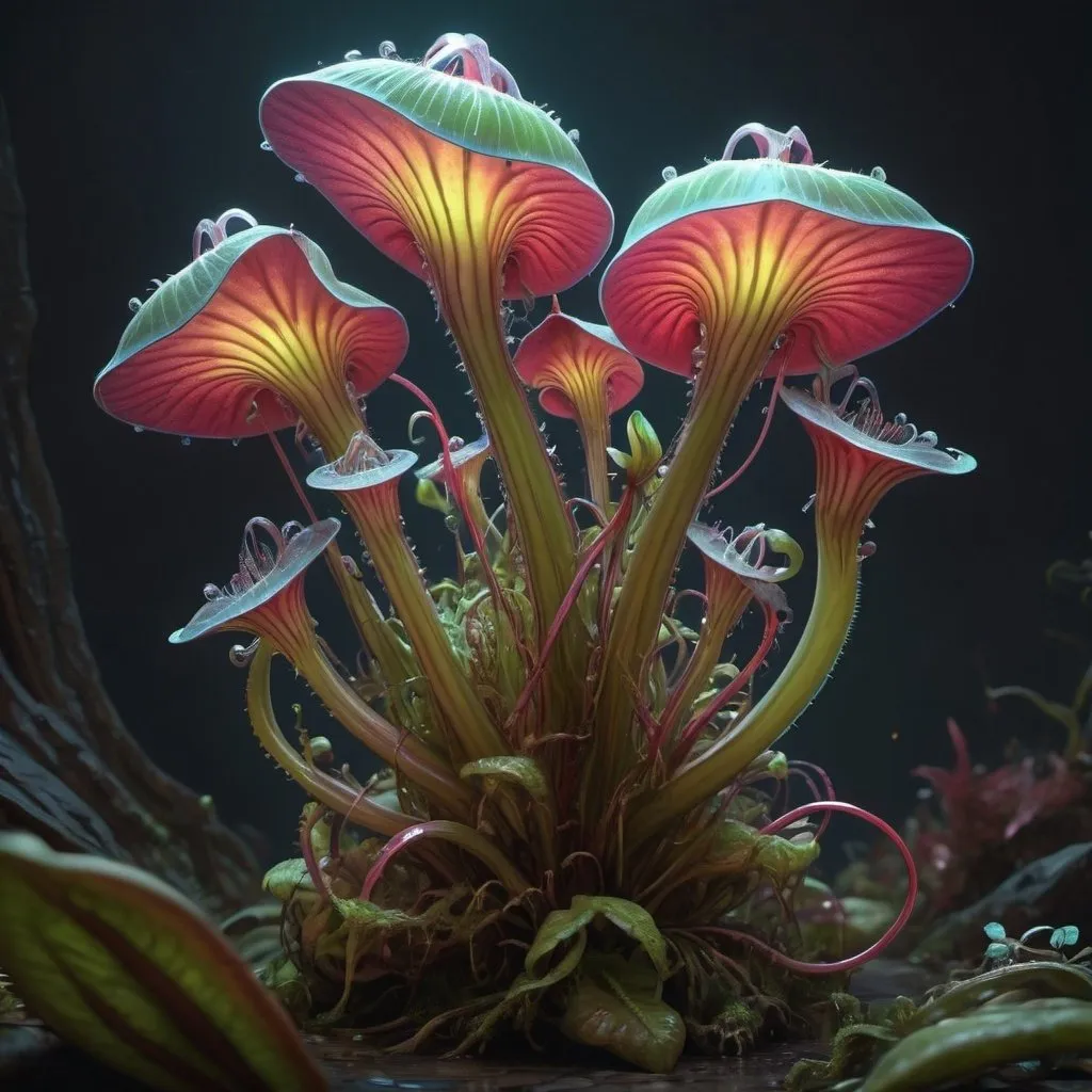 Prompt: "A 3D HR Intricate unique and beautiful bioluminescent psychedelic Carnivorous plant, breathtaking fractal borders, fantasycore artwork by Android Jones, SalviaDroid, Jean Baptiste monge, Alberto Seveso, Erin Hanson, Jeremy Mann. maximalist highly detailed and intricate professional_photography, a masterpiece, 8k resolution concept art, Artstation, triadic colors, Unreal Engine 5, cgsociety"
Modifiers:
highly detailed artstation concept art sharp focus smooth cinematic 4k epic detailed serious stoic mature art by artgerm and deviantart