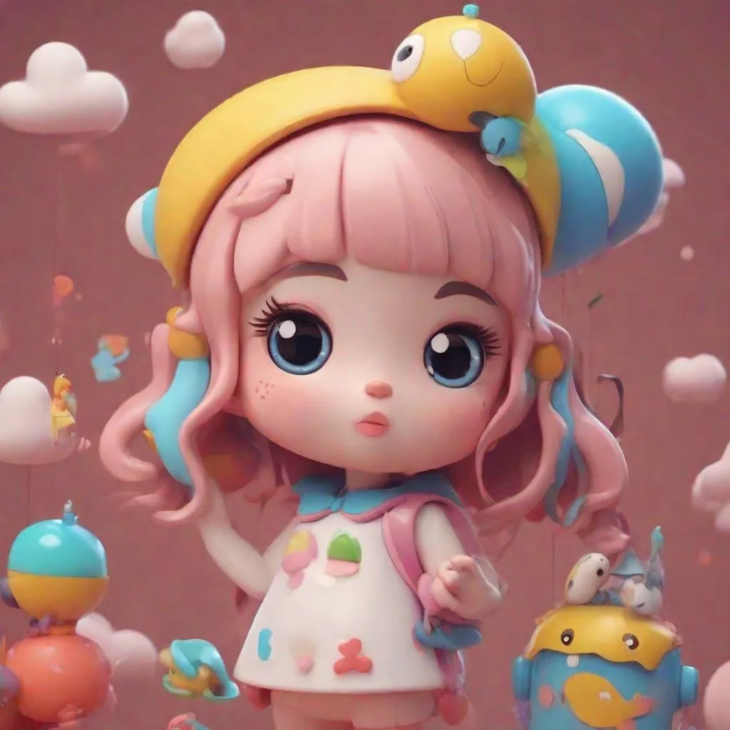 Prompt: Cute and adorable cartoon, surrealism, super cute, trending on artstation, Toys 3D, kawaii, girl