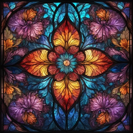 Prompt: transparent stained glass, flowers, extreme detail, 4k, ultra hd, fantasy art, fractal art, digital painting, radiant, hyper-detailed, colorful