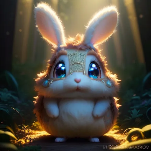 Prompt: Disney Pixar style cute rabbit, highly detailed, fluffy, intricate, big eyes, adorable, beautiful, soft dramatic lighting, light shafts, radiant, ultra high quality octane render, daytime forest background,bokeh, hypermaximalist