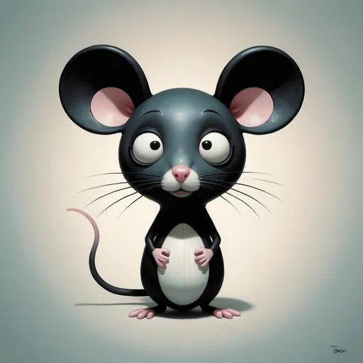 Prompt: a mouse by tim burton and tara mcpherson
