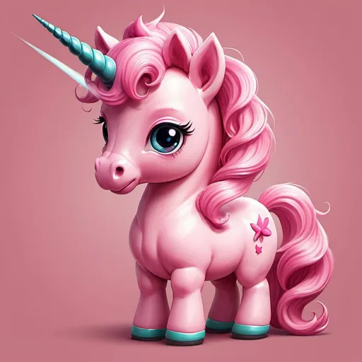 Prompt: Art of a pink Unicorn, HD, cute