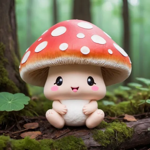 Prompt: Adorable cute kawaii mushroom