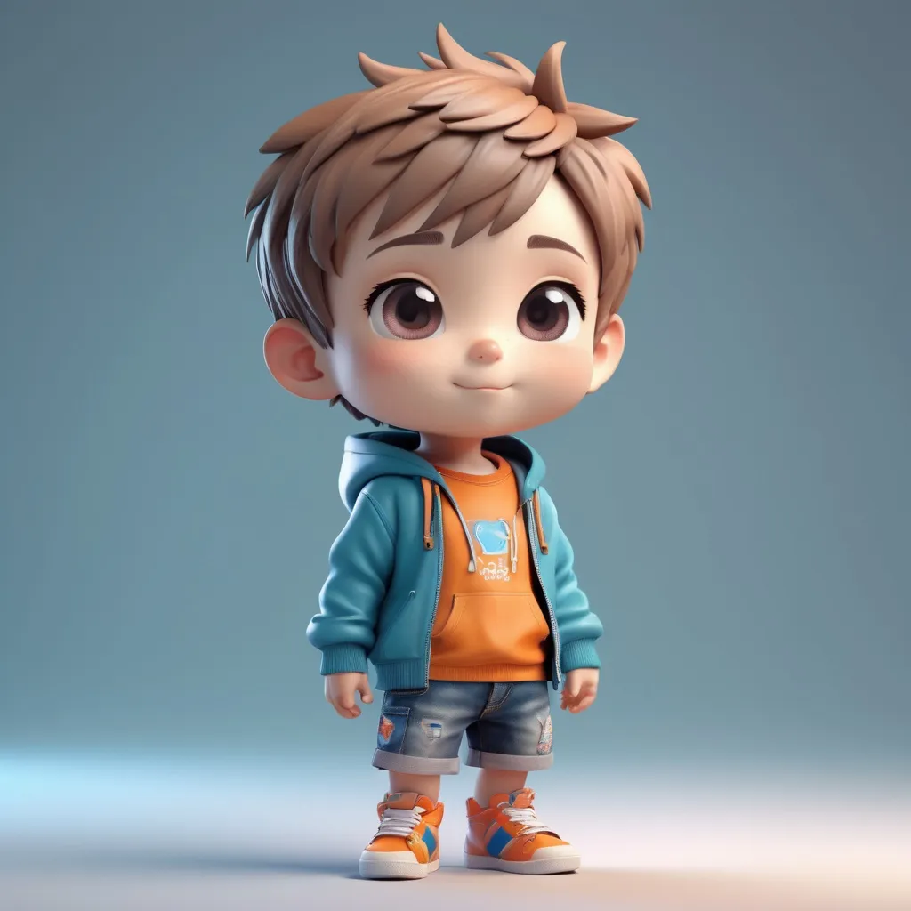 Prompt: 4d photographic image of full body image of a cute little chibi boy realistic, vivid colors octane render trending on artstation, artistic photography, photorealistic concept art, soft natural volumetric cinematic perfect light, UHD no background