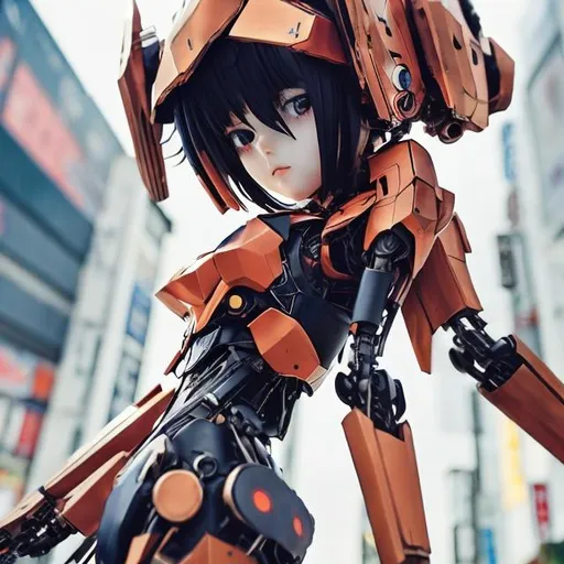 Prompt: japan anime robot look like	"Diebuster", random pose, random background, giant

vintage, miniature. (high detailed skin:1.2), 8k uhd, dslr, soft lighting, ideal human, high quality, film grain, Fujifilm XT3, hyper realistic, detailed head