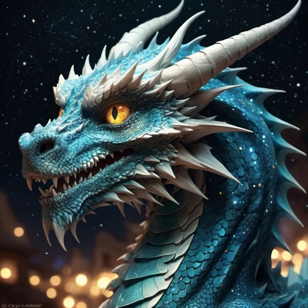 Prompt: dragon made of star dust, starry dragon, luminescent glowing stars, reflective eyes, night, luminescent stars, anime, reflective, gorgeous eyes, hyper detailed eyes, 3d, deviantart, a masterpiece, deep depth of field, Craig Mullins, perfect composition, intricate motifs, Edwin Landseer,DragonConfetti2024_XL,DissolveSdxl0