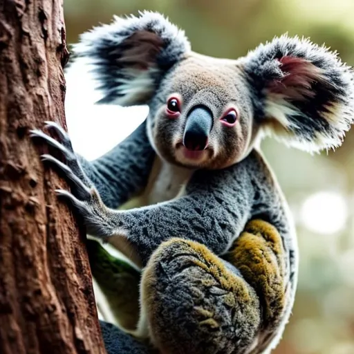 Prompt: a koala on the tree